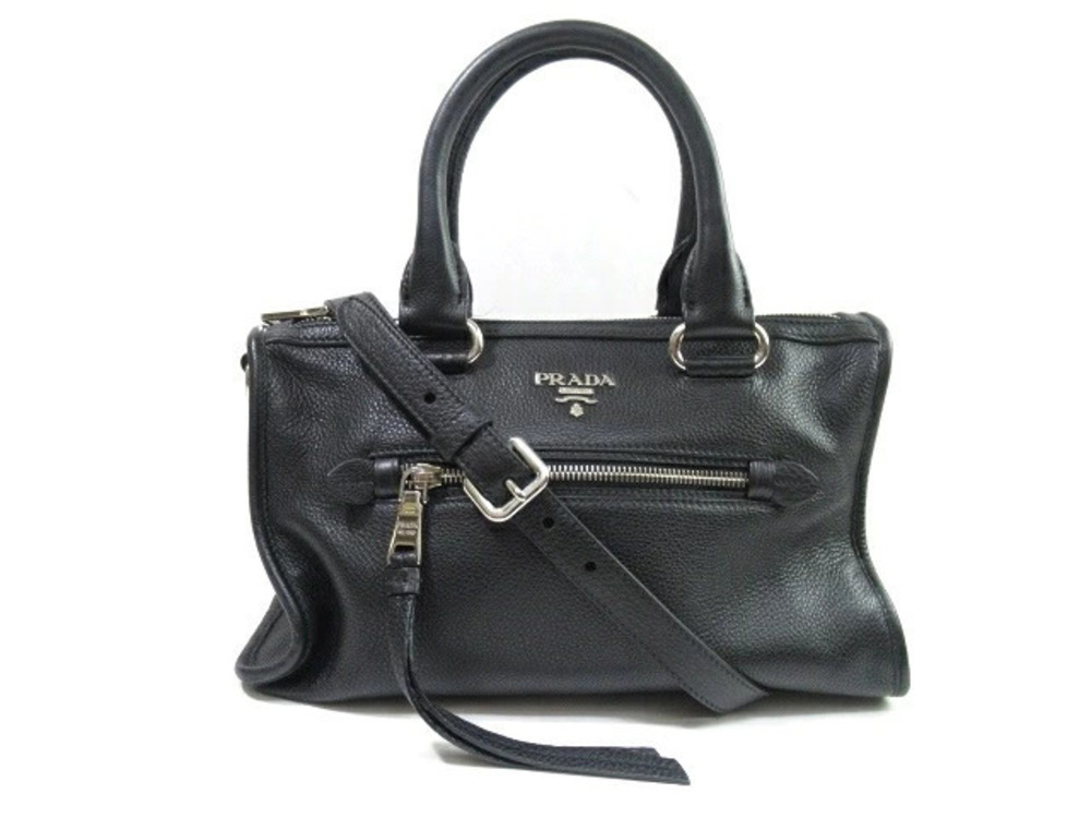 Prada Bag Handbag Calfskin Black